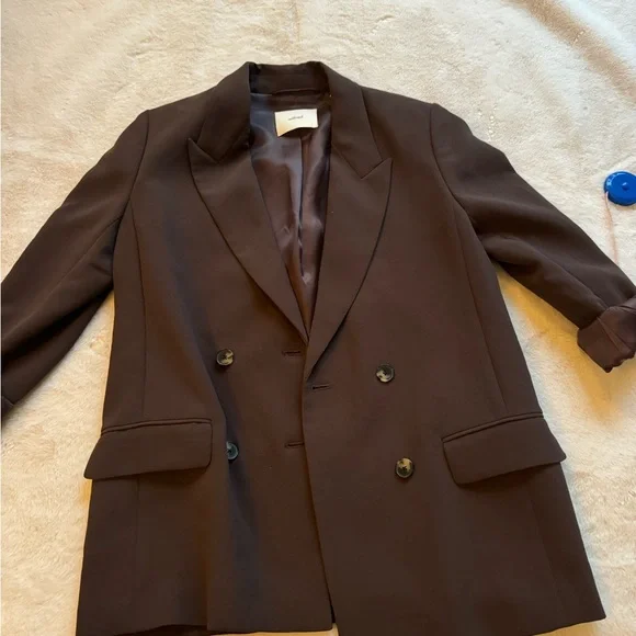 Brown Double-Breasted Women's Blazer - Picture 3 of 6